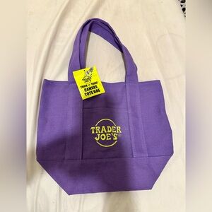 Trader Joe's Purple Canvas Tote Bag